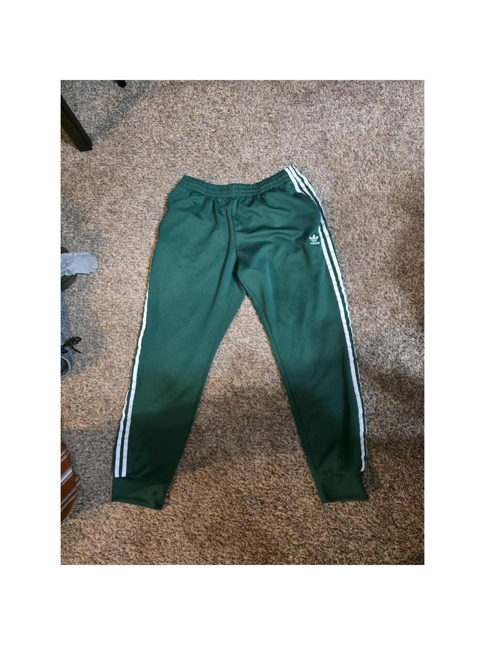 Adidas Mens Womens Green Jogger Track Pants Unisex Y2k Vintage Size Small